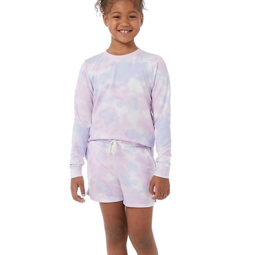 NWT 32 Degrees Girls Youth 2-piece Long Sleeve Top and Shorts Set